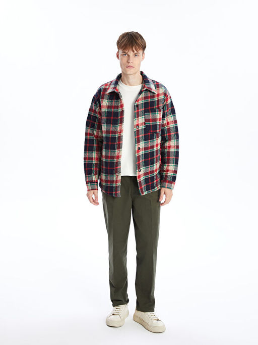 Regular Fit Uzun Kollu Ekose Erkek G?mlek Ceket