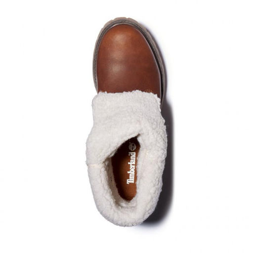 Женские ботинки Timberland Authentics Teddy Fleece WP Fold-Down коричневые фото 9