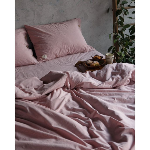 Постельное бельё Этель 1.5 сп, размер 155х210 см, 160х240 см, 50х70 см-2шт, цвет пудра, 100% жатый хлопок, 140г  фото 4