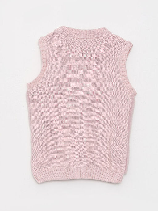 Bisiklet Yaka Pel?? Detayl? Triko K?z ?ocuk Fermuarl? Yelek - Waikiki фото 2