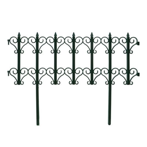 Ограждение декоративное, 25×180 см, 5 секций, пластик, зелёное, «Классика»