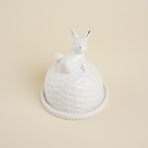 Лимонница SL Home Пасхальные кролики, 14?14.5 см, доломит, белая