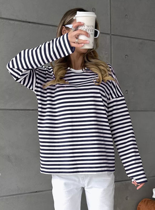 K11781 Лонгслив OVER SIZE (плотный хлопок) ЧЕРНЫЙ