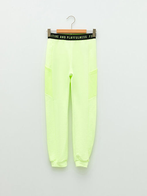 Beli Lastikli Bask?l? K?z ?ocuk Jogger E?ofman Alt?