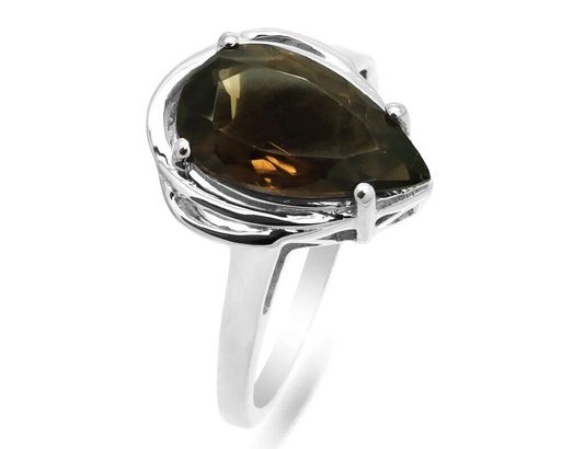 Кольцо из серебра раухтопаз, Графина