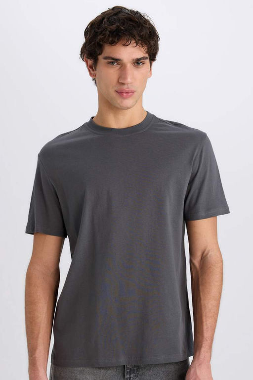 New Regular Fit Bisiklet Yaka Basic Duz K?sa Kollu Tisort - Defacto фото 2