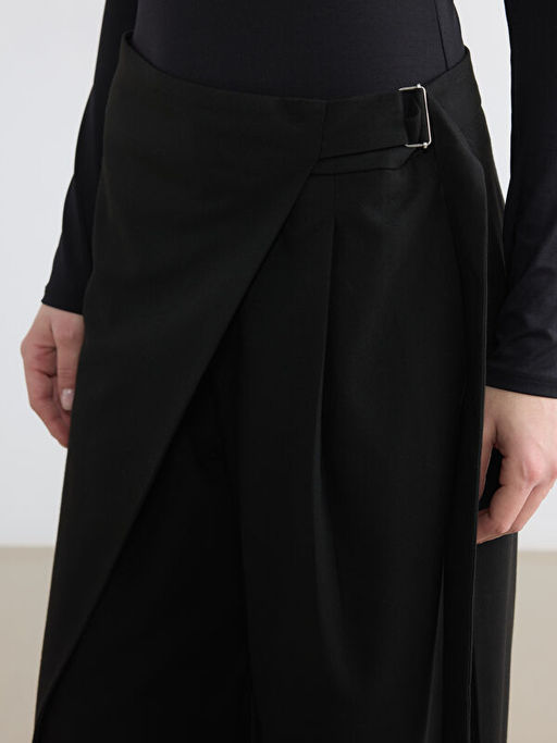 Beli Kemerli Geni? Pa?a Kad?n Pantolon