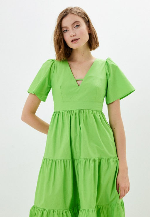 Зеленое хлопковое платье - Incity фото 9