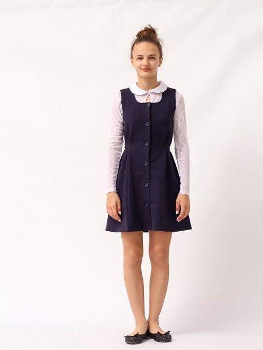 CRB wear/CWJG 63210-41 Сарафан для девочки,темно-синий/Ex.Cherubino