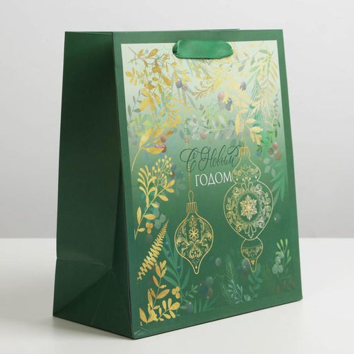 Пакет подарочный новогодний ламинированный «С Новым годом», ML 23 х 27 х 11.5 см