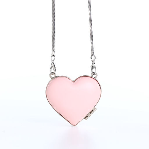 Сумка мини-клатч на магните, в форме сердца, жёсткий корпус, на длинной цепочке, розовая