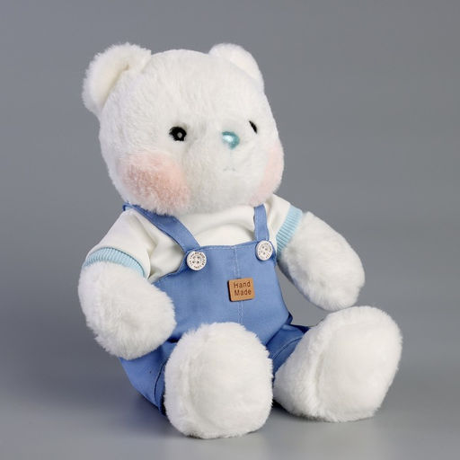 Мягкая игрушка Little Friend, медведь в синем комбинезоне, 23 см