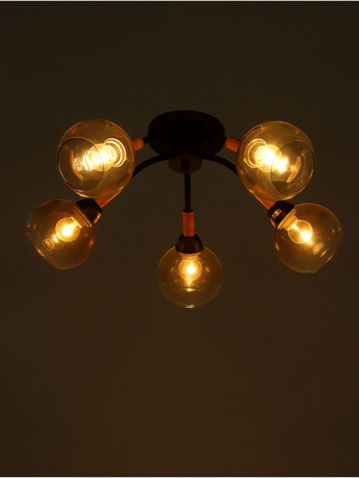 Люстра потолочная BayerLux «Гундер», 5хЕ27, 40 Вт, черный, 57×57×25 см