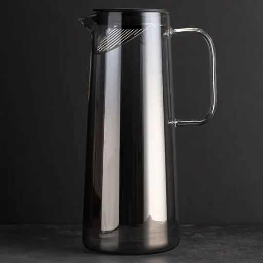 Кувшин с крышкой-ситом, стекло 1400 мл, графит  - BESTCOFFEE фото 3