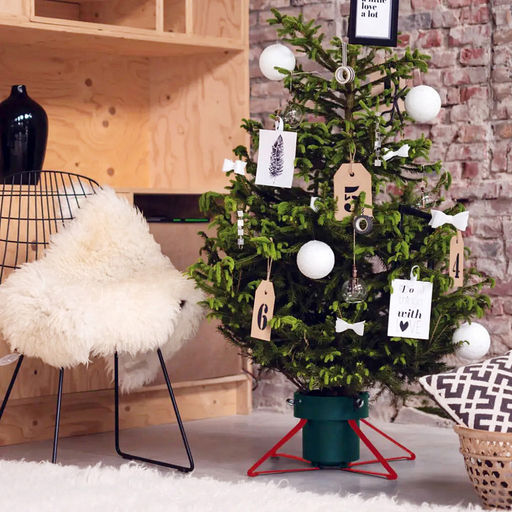 Подставка-крестовина L для новогодней елки Финская макс. высота дерева 2,5м, размер ствола 4,5-14,5см, чаша для воды 2,8л, размер 57х41,5х18,5см, вес 1,4 кг, металл опоры + основание пластик, цвет зеленый/красный, в коробке (Китай) - Домашняя мода фото 2