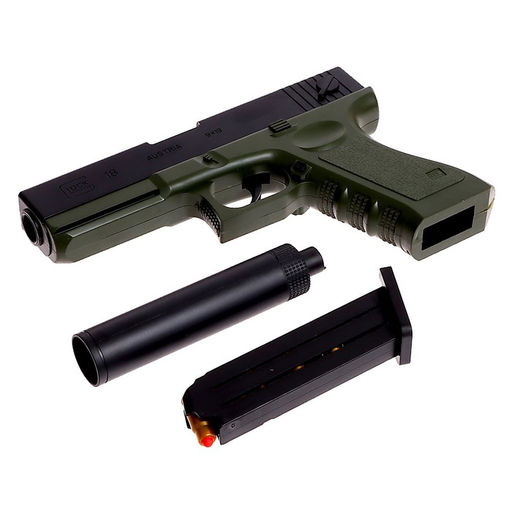 Пистолет Глок, с гильзами, глушителем, стреляет мягкими пулями - Simaland фото 4