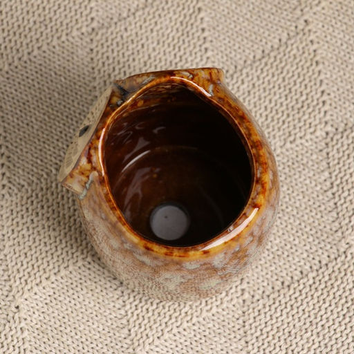 Горшок для цветов «Совенок» керамический, 200 мл, 8×7×8 см, бежевый