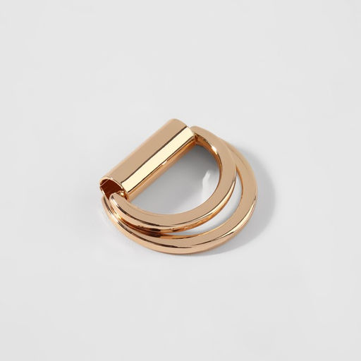 Цена за 3 шт. Полукольцо для сумок двойное, d = 15 мм, толщина - 1 мм, 2 шт, цвет золотой - Арт узор фото 3