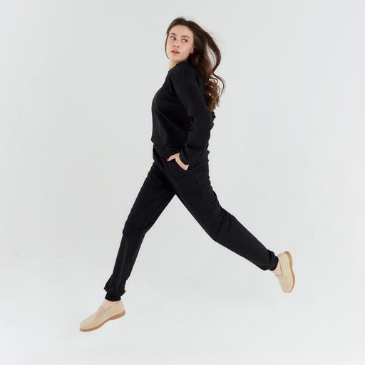 Костюм спортивный женский: свитшот, брюки, MINAKU: Casual Collection, размер 50, чёрный