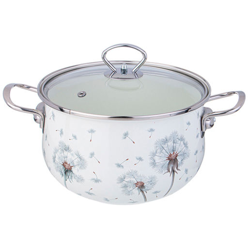 Кастрюля эмалированная со стеклянной крышкой, 3,8 л диа. 22см 943-058