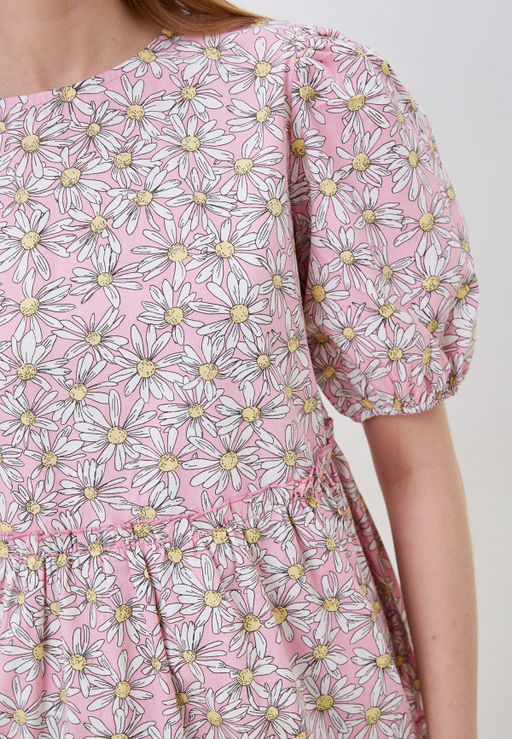 Розовое платье с цветочным принтом - Incity фото 6