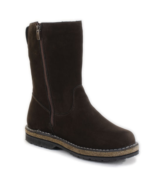 Полусапоги женские на войлочной подошве, Нубук, овчина, войлок, лепесток - Roshva фото 5