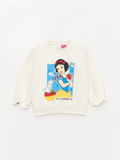 Bisiklet Yaka Uzun Kollu Pamuk Prenses Bask?l? K?z Bebek Sweatshirt ve Tayt - Waikiki фото 2