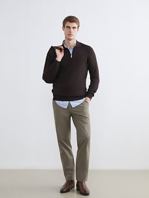 Polo Yaka Erkek Triko Kazak