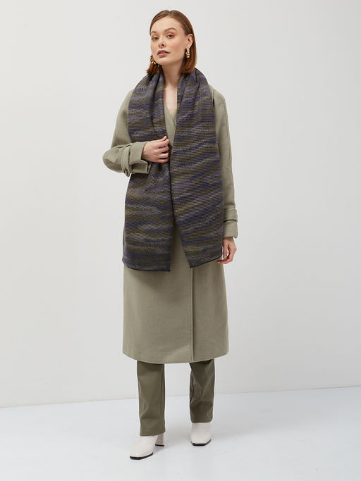 в составе шерсть Большой, мягкий, двусторонний палантин с принтом - Tantino фото 6