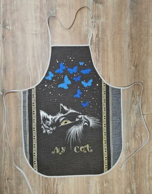 Фартук Лунный кот рогожка хлопок 100% - Лен поволжья фото 3