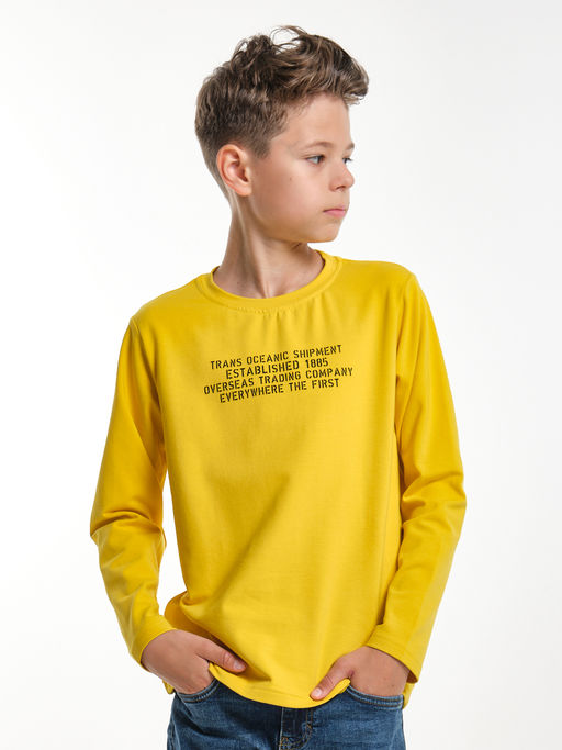 Лонгслив для мальчика подростка UD 1988 горчичный - Mini maxi фото 4