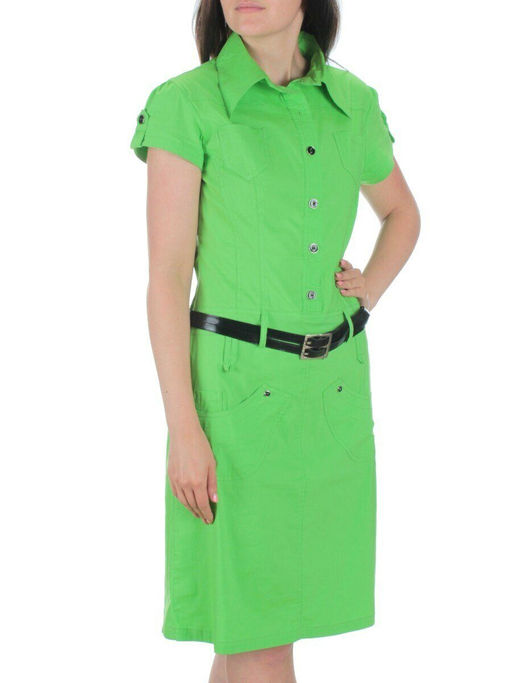 9413 LT.GREEN Платье женское (85% хлопок, 10% вискоза, 5% лайкра)