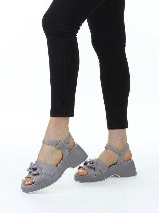 08-XL693-9 GRAY Босоножки женские (натуральная кожа)
