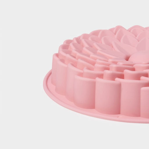 Форма для выпечки Доляна «Хризантема», силикон, d=22 см, розовая