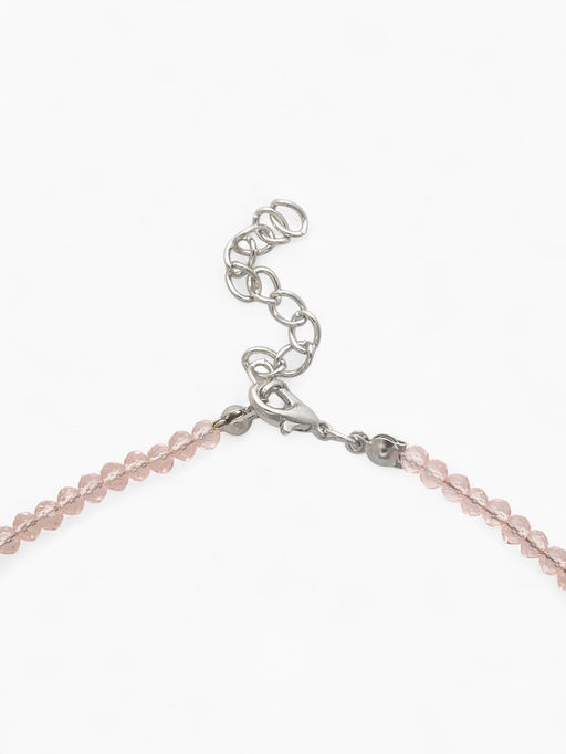 Чокер из бусин «Хрустальный бантик», 33 см + 5 см цепочка, розовый в серебре