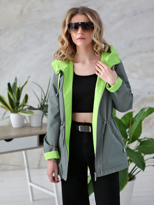 24142 Ветровка серо-зеленый - Dizzyway фото 4