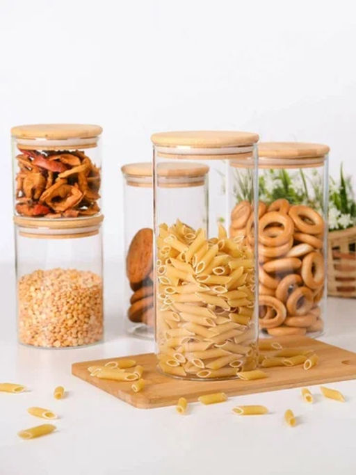 Стеклянная банка для сыпучих продуктов с крышкой BAMBU, объем: 0,6 л арт.004450 /Mallony/  фото 10