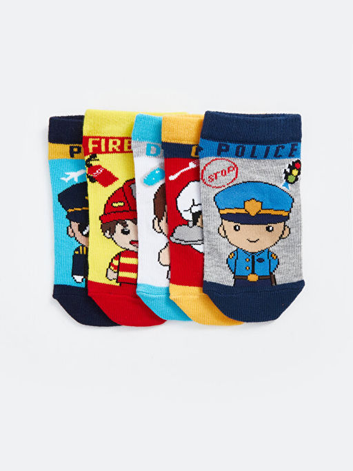 Desenli Erkek ?ocuk Patik ?orap 5li