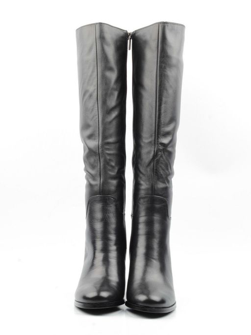 02-K83-D1 BLACK Сапоги зимние женские (натуральная кожа, натуральный мех (еврозима)) - Фабричный китай фото 8