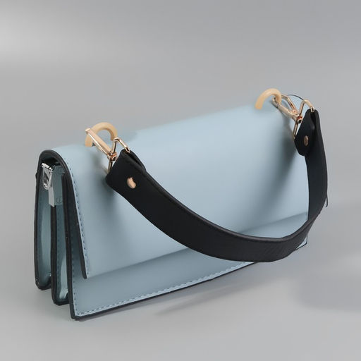 Ручка для сумки, с карабинами, 35±1 см × 3.5 см, цвет чёрный, золотой