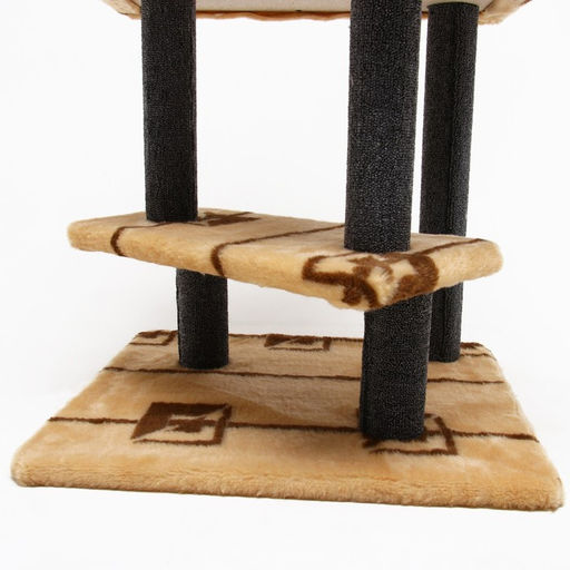 Комплекс для кошек с когтеточкой «Лестница», 56×52×140 см, ковролин, микс цветов
