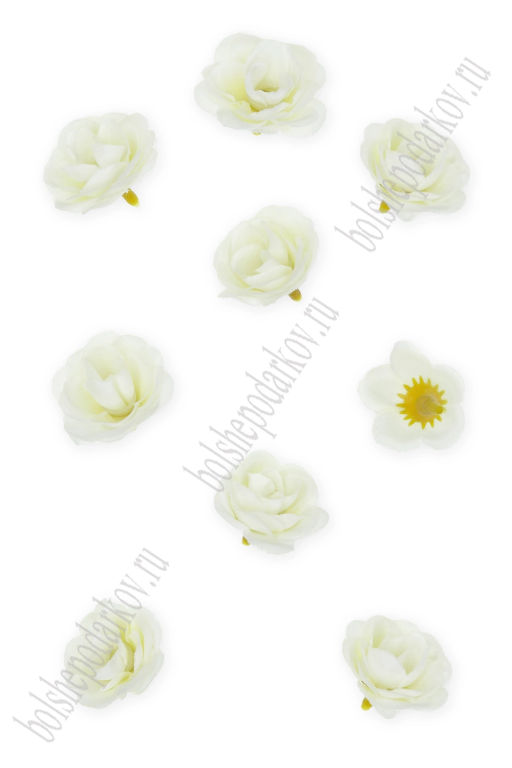 Головки цветов "Роза" 3,5 см (20 шт) SF-7874, белый