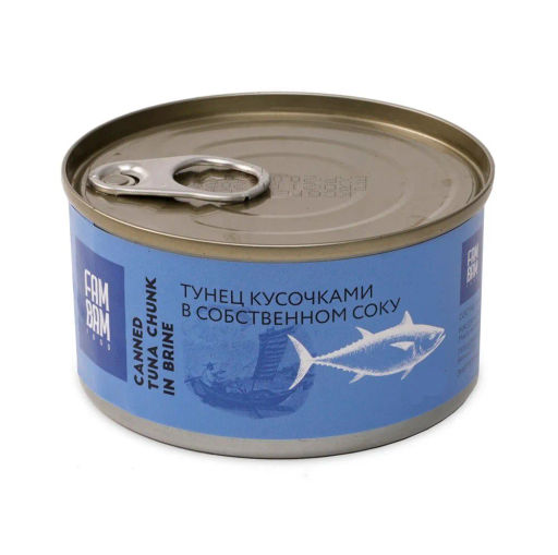 Тунец Fam Bam food кусочками в собственном соку 185 г, жесть, Тайланд