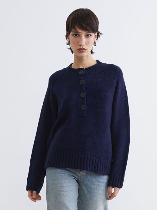 Bisiklet Yaka Kad?n Triko Kazak