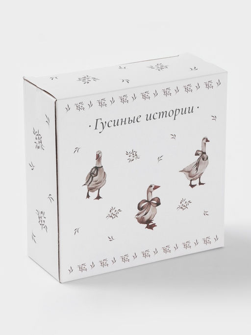 Салатник Доляна «Гуси», фарфор, 650 мл, 15.5×6 см, белый