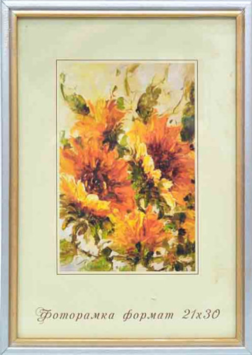 Фоторамка 21х30 / C15 /уп 24/ серебро+золото