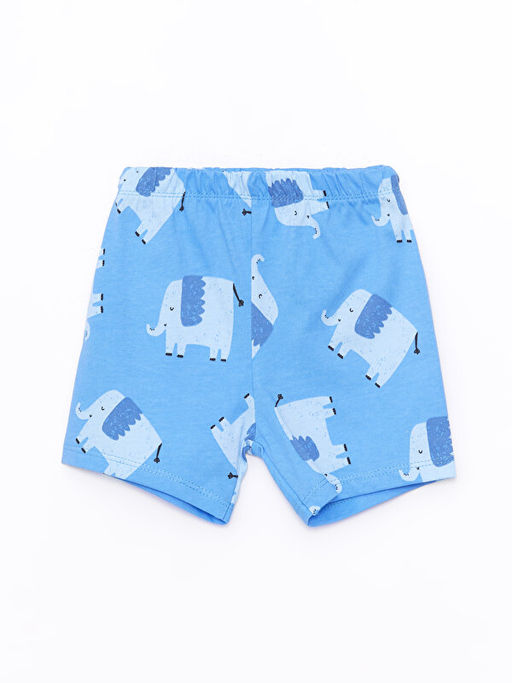 Beli Lastikli Bask?l? Erkek Bebek ?ort Pijama Alt