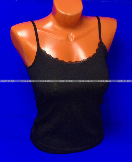 Цена за 1 шт. Майки женские Miss Emma Турция Бретели ЧЕРНЫЕ код 124,128, 512,120