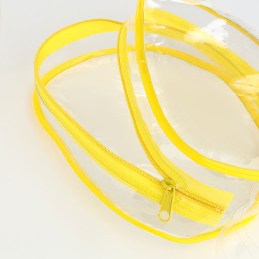 Цена за 2 шт. Косметичка на молнии для бассейна, с ручкой, жёлтая/прозрачная - Simaland фото 4