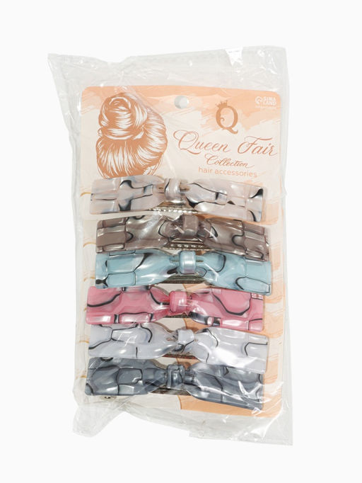 Цена за 3 шт. Заколка-автомат для волос "Велия" сияние, 9 см, микс